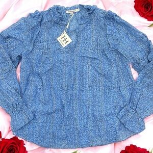 Haute Hippie Long Sleeve Blouse In Azure
Blue Sz M